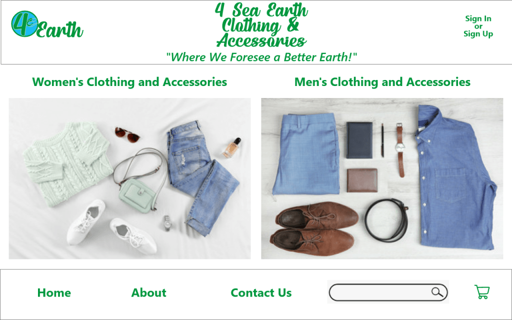 4 C Earth Clothing and Accessories Desktop Home Page