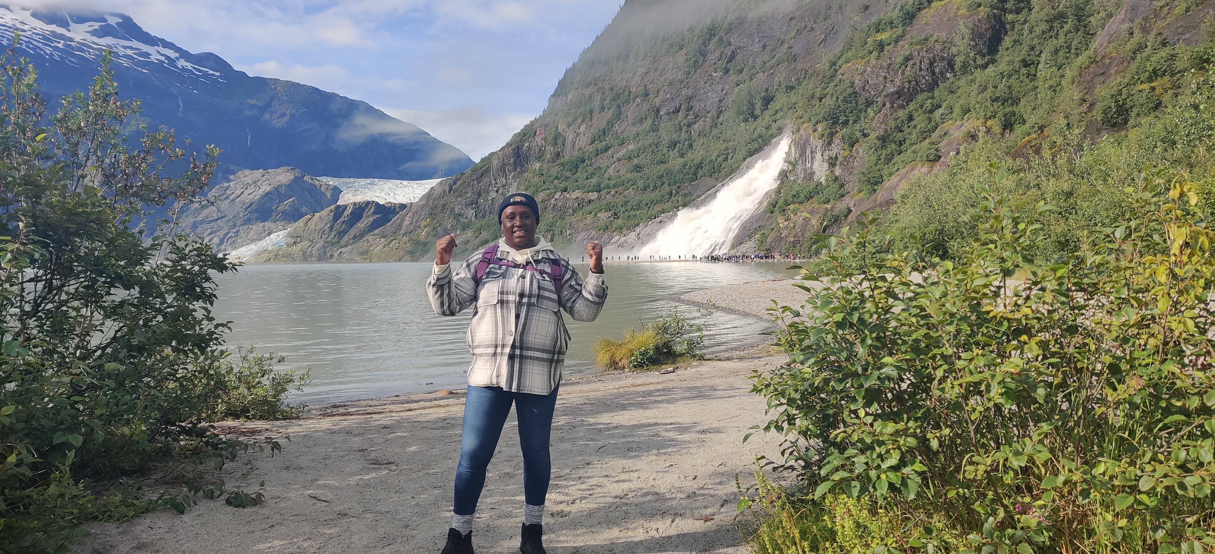 LaCretia Marshall at Mendenhall Glacier in Alaska.