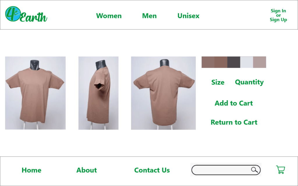 4 C Earth Clothing and Accessories Desktop Product Page